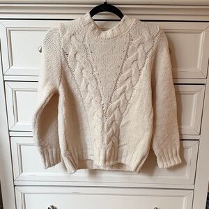 Mango Cable Knit Cream Sweater